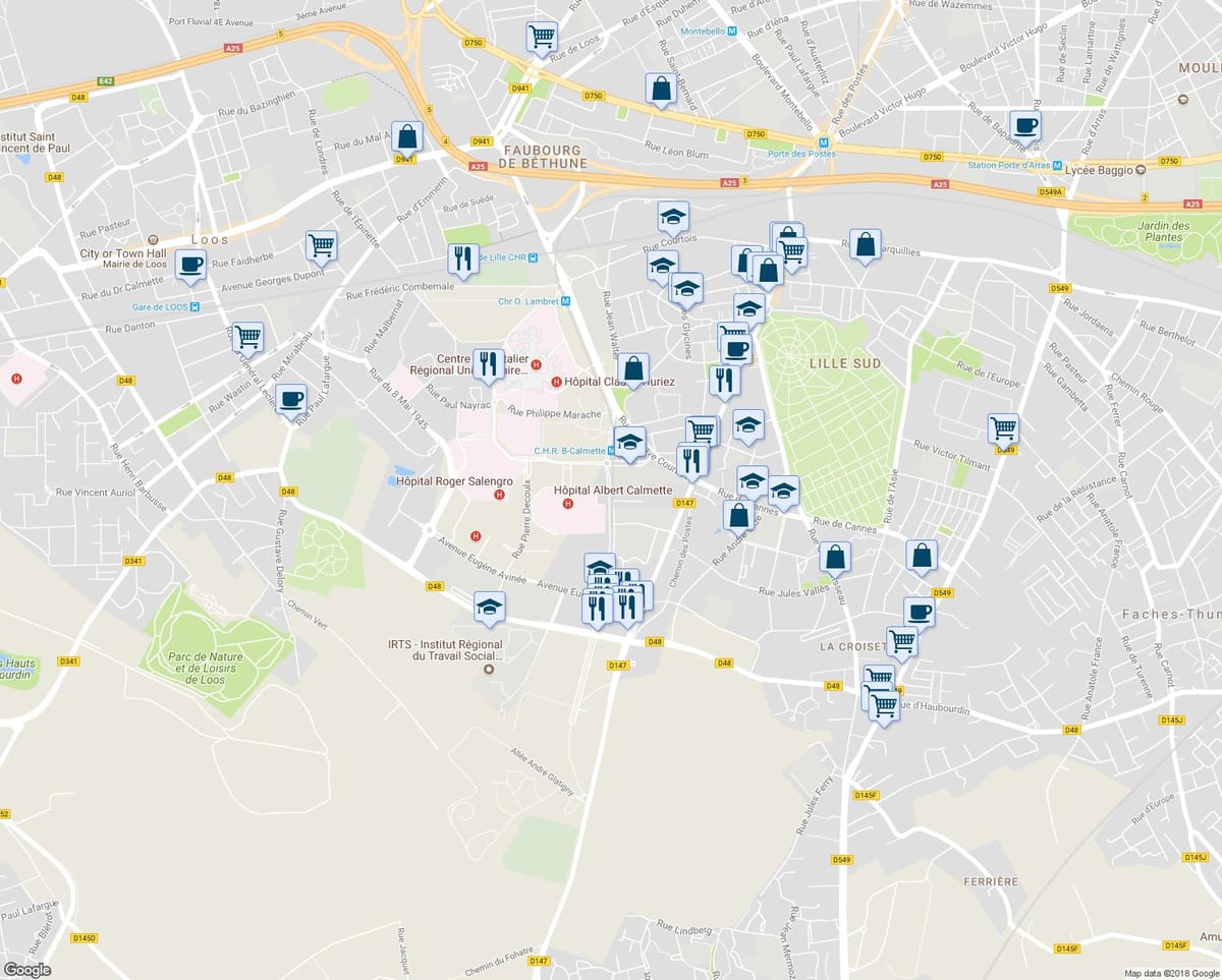 карта магазину Лілль