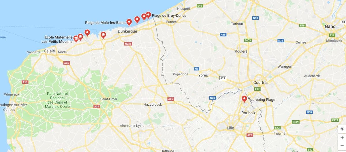 карта пляжу Лілль