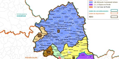 Карта округу Лілль